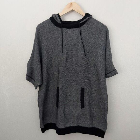 SOMA | Live Lounge Wear Hooded Sweater Heathered Knit Gray Black | Small/Medium - Picture 1 of 6